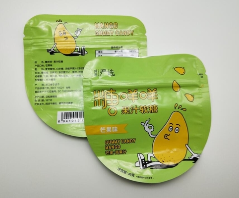 40g Tas Berbentuk Kustom Untuk Kantong Plastik Permen PE80 Kecil Dengan Ritsleting