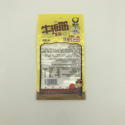 30g Beef Rib Food Packaging Bags CPP Transparan Tiga Sisi Kantong Segel
