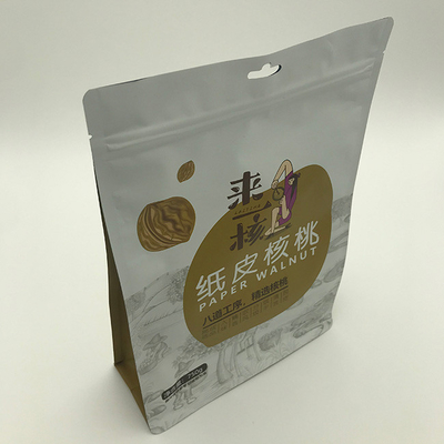 Gravnre Printing Flat Bottom Bags 500g 1000g Side Gusset Pouch Dengan Ritsleting
