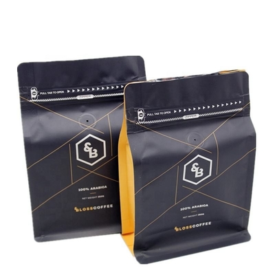 Disesuaikan Dicetak 500g 1kg Tas Bawah Datar Zipper Top Sealing
