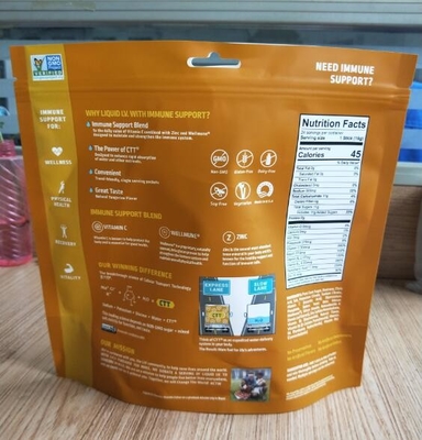 100% PE 7.9OZ Kantong yang Dapat Didaur Ulang Kemasan Makanan Kustom Dicetak Tas Makanan yang Dapat Ditutup Kembali