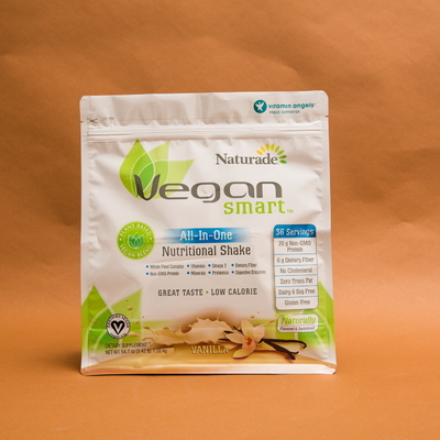 Vmpet 120mm Side Gusset Kantong Bawah Datar Kantong 130 Mikron Nutrisi Vegan