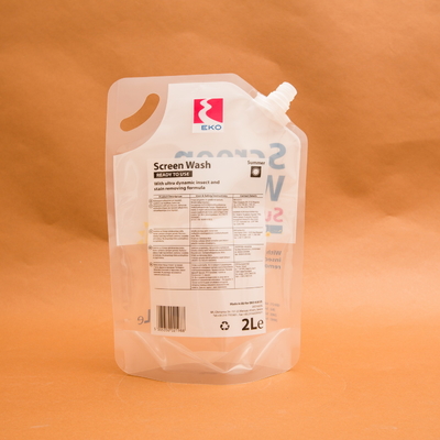 2L Plastic Stand Up Liquid Spout Pouch Bags Untuk Pencucian Layar Cairan