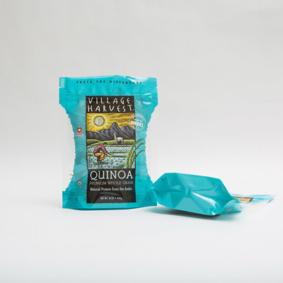 10oz PET12 Quinoa Seeds Food Packaging Bags Dengan Clear Window Gravure Printing