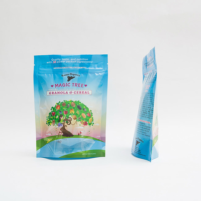 12OZ 100mm Kustom Dicetak Ritsleting Plastik Ziplock Pouch Kemasan Untuk Granola Sereal