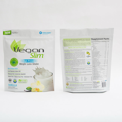 1.5LB 100mm Tas Kemasan Makanan Plastik Protein Tinggi 140MIC Zip Lock Stand Up Pouch