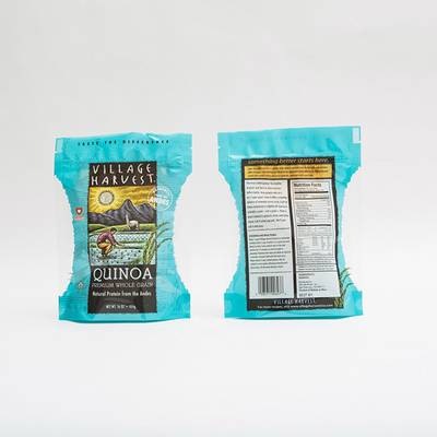 10oz PET12 Quinoa Seeds Food Packaging Bags Dengan Clear Window Gravure Printing