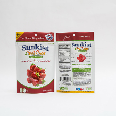 80mm Matte OPV Stand Up Zip Lock Pouch Plastik Cetak 0.8oz Tas Pengemasan Buah Kering