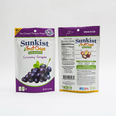 1.2oz Keripik Buah VMPET Stand Up Zipper Bag Kemasan Plastik Kantong yang Dapat Ditutup Kembali