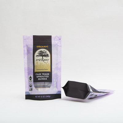12OZ 340g Kemasan Makanan Ziplock Bag Zipper Standing Zipper Pouch Untuk Quinoa Tumbuh