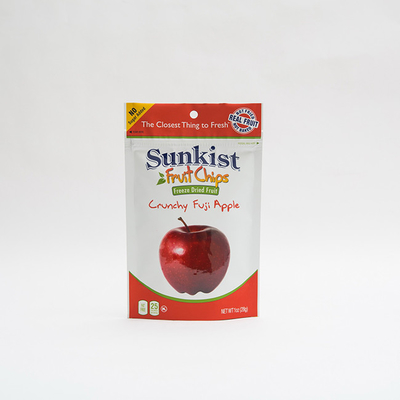 1OZ Keripik Apel Kering Stand Up Pouch Bag Dengan Zip Lock Custom Zip Bag Packaging