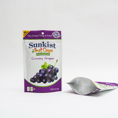 1.2oz Keripik Buah VMPET Stand Up Zipper Bag Kemasan Plastik Kantong yang Dapat Ditutup Kembali
