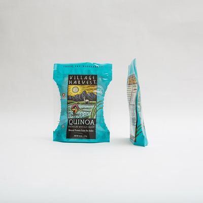10oz PET12 Quinoa Seeds Food Packaging Bags Dengan Clear Window Gravure Printing