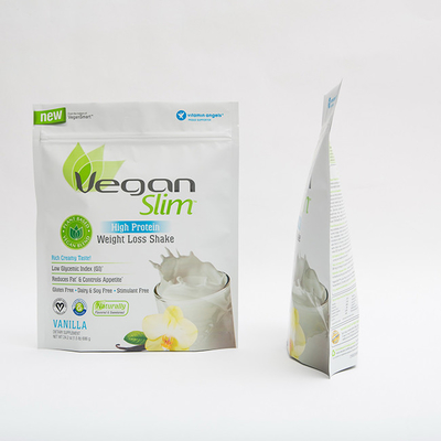 1.5LB 100mm Tas Kemasan Makanan Plastik Protein Tinggi 140MIC Zip Lock Stand Up Pouch