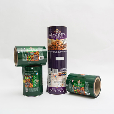 0.63OZ Almond Makanan Kemasan Film Bungkus Plastik Film Roll Logo Dicetak