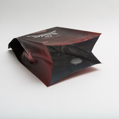 454g 280 X 100mm Dicetak Kantong Kopi Bawah Datar Dengan Katup Untuk Biji Kopi BOPP