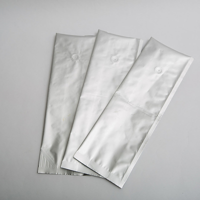 Silver Unprinted Foil Coffee Zip Lock Tas Kemasan Makanan Side Gusset Dengan Valve
