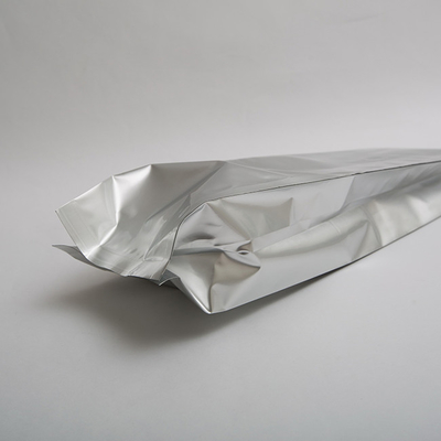 Silver Unprinted Foil Coffee Zip Lock Tas Kemasan Makanan Side Gusset Dengan Valve