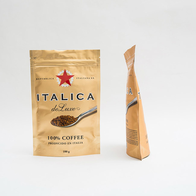 100g AL7 Tas Kemasan Kopi Aluminium Foil Stand Up Tas Biji Kopi Kustom