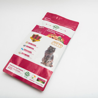 1.4kg Tas Plastik Gusset Sisi Dicetak K Seal Bawah Tas Makanan Kucing Dapat Didaur Ulang